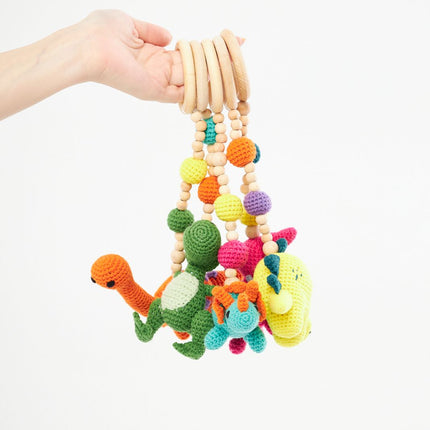 Montessori Baby Gym & Hanging Toys Set | Wooden Play Gym for Babies