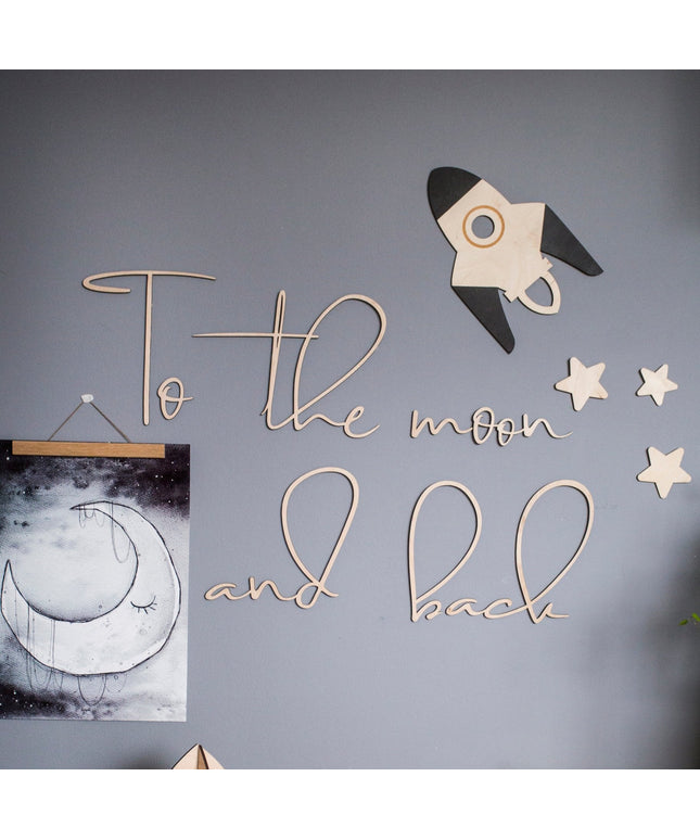Wooden Wall Sign - To The Moon & Back