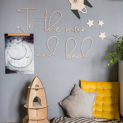 Wooden Wall Sign - To The Moon & Back