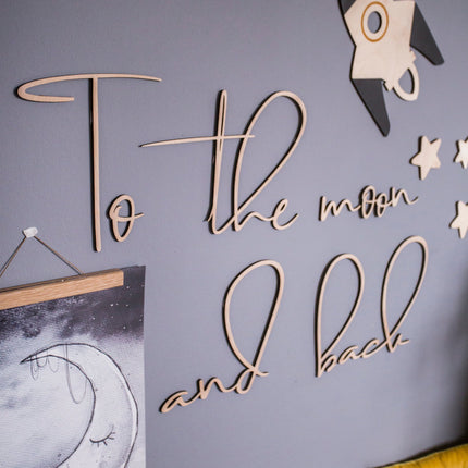 Wooden Wall Sign - To The Moon & Back