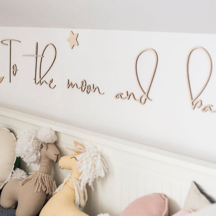 Wooden Wall Sign - To The Moon & Back