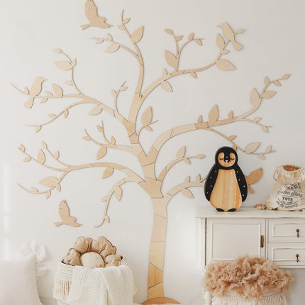 Wooden Wall Tree with Birds