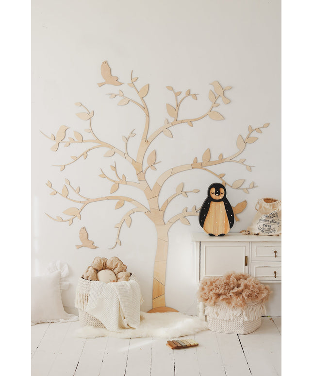 Wooden Wall Tree with Birds