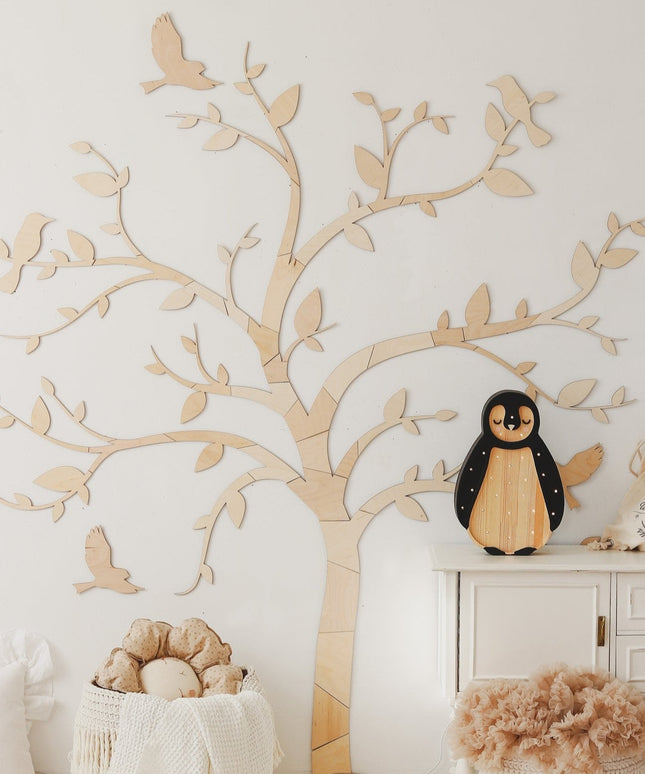Wooden Wall Tree with Birds