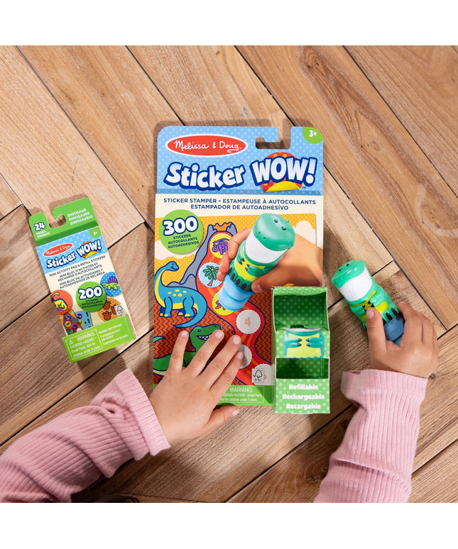 Sticker WOW!™ Dinosaur Bundle: Activity Pad & Sticker Stamper + Mini Activity Pad and 200 Refill Stickers