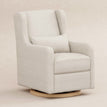 Ivory Boucle with Light Wood Base