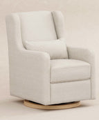 Ivory Boucle with Light Wood Base