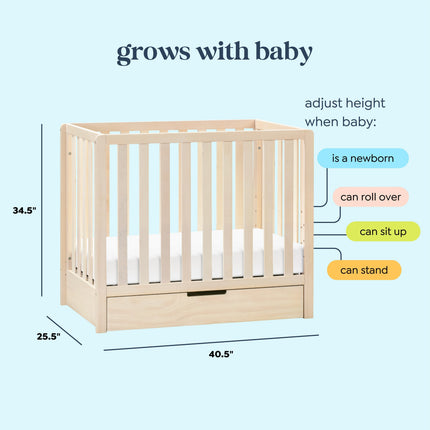 Colby 4-in-1 Convertible Mini Crib with Trundle