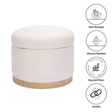 Naka Storage Ottoman in Eco-Performance Fabric | Water Repellent & Stain Resistant