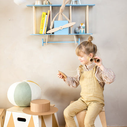 Up Warsaw Airplane Wooden Shelf - Blue