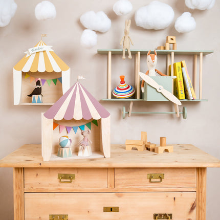 Warsaw Airplane Wooden Shelf - Sage Green