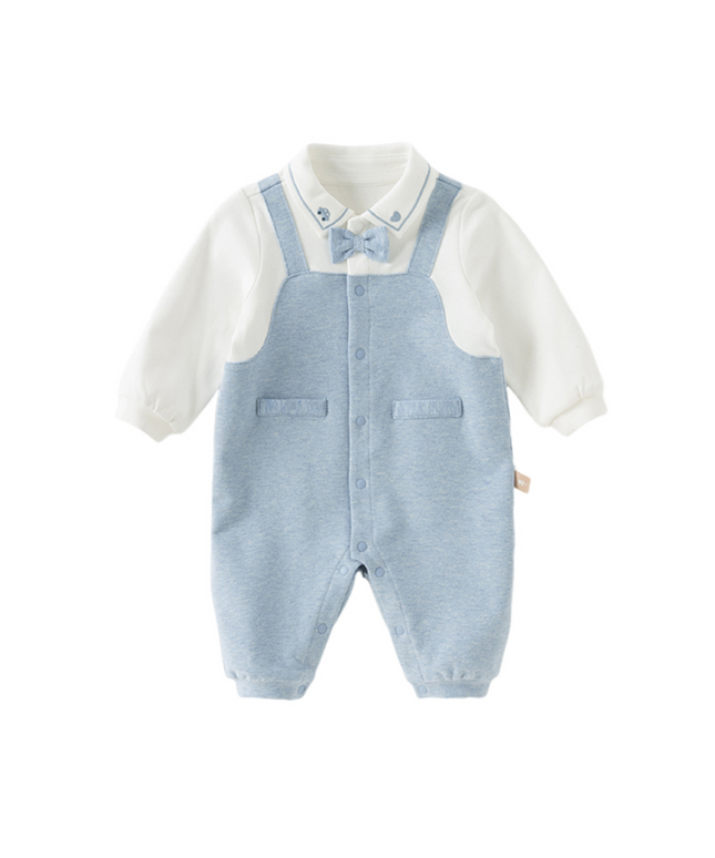 Baby Boys Cotton Blue Indoor Romper