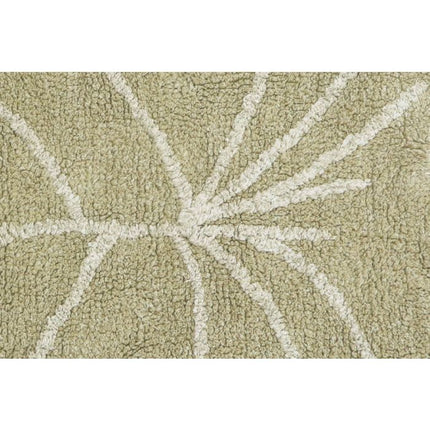 Mini Monstera Leaf Washable Rug - Olive