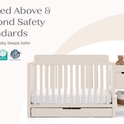 Maya 5-in-1 Convertible Crib and Changer with Storage