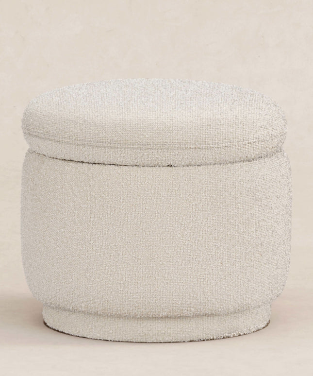 Enoki Storage Ottoman in Boucle