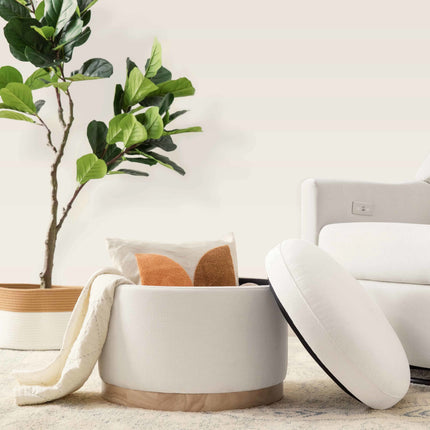 Naka Storage Ottoman in Eco-Performance Fabric | Water Repellent & Stain Resistant