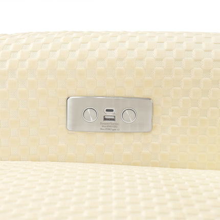Arc Electronic Recliner and Swivel Glider in Velvet Checker with USB port