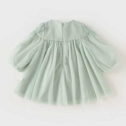 Toddler Girls Green Mesh Cute Party Dress