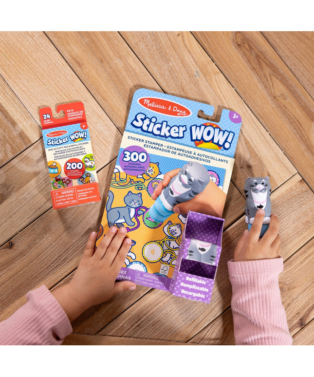 Sticker WOW!™ Cat Bundle: Activity Pad & Sticker Stamper + Mini Activity Pad and 200 Refill Stickers