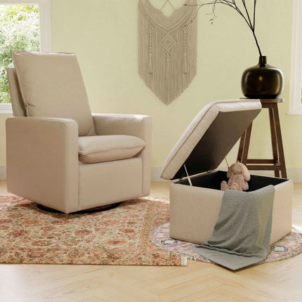 Cali Storage Ottoman in Eco-Performance Fabric | Water Repellent & Stain Resistant