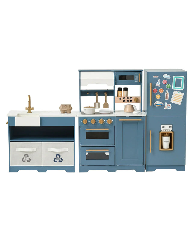 LITTLE CHEF ATLANTA LARGE MODULAR PLAY KITCHEN - STONE BLUE/GOLD
