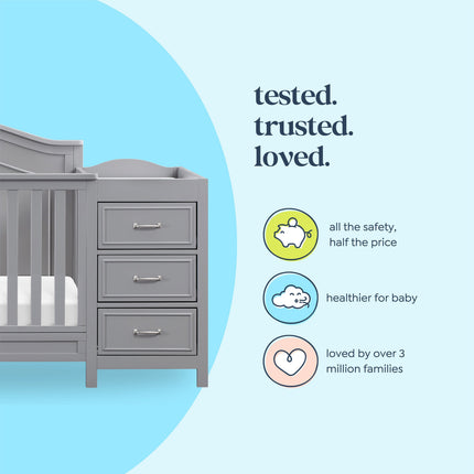 Charlie 4-in-1 Convertible Crib and Changer Combo