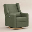 Olive Boucle with Light Wood Base