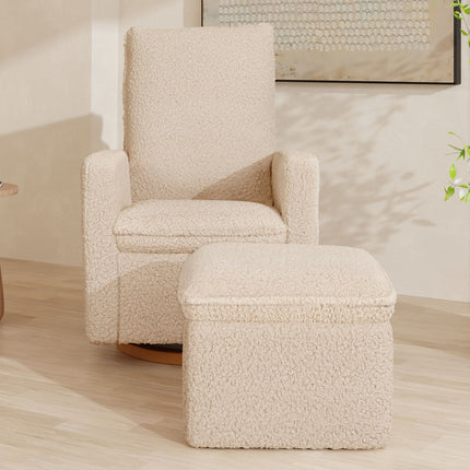 Cali Storage Ottoman in Shearling