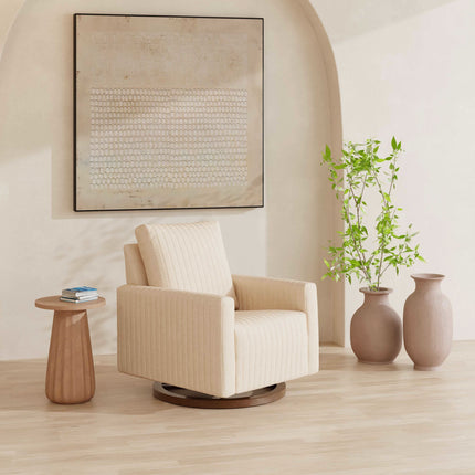 Poe Channeled Swivel Glider in Eco-Performance Fabric | Water Repellent & Stain Resistant