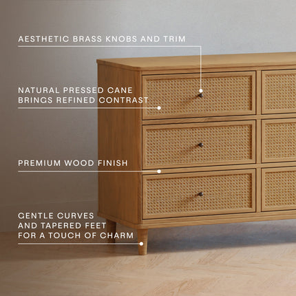 Marin with Cane 6 Drawer Assembled Dresser
