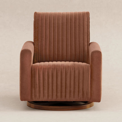 Poe Channeled Swivel Glider in Velvet