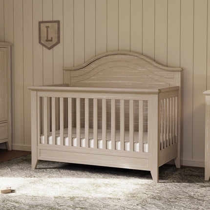 Beckett Rustic 4-in-1 Convertible Curve Top Crib
