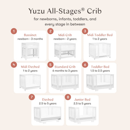 Yuzu 8-in-1 Convertible Crib with All-Stages® Conversion Kits