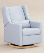 Performance Blue Chambray Eco-Twill with Light Wood Base