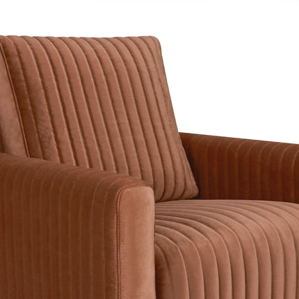 Poe Channeled Swivel Glider in Velvet