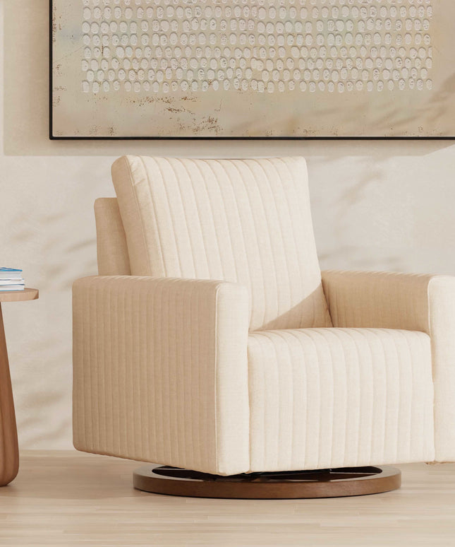 Poe Channeled Swivel Glider in Eco-Performance Fabric | Water Repellent & Stain Resistant