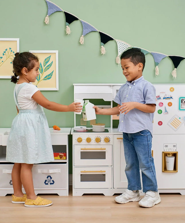 LITTLE CHEF ATLANTA LARGE MODULAR PLAY KITCHEN - WHITE/GOLD