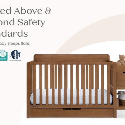 Maya 5-in-1 Convertible Crib and Changer with Storage