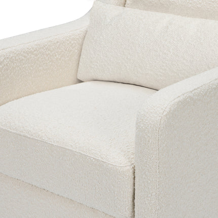 Adrian Swivel Glider with Storage Ottoman | Ivory Boucle fabric