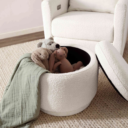 Enoki Storage Ottoman in Boucle