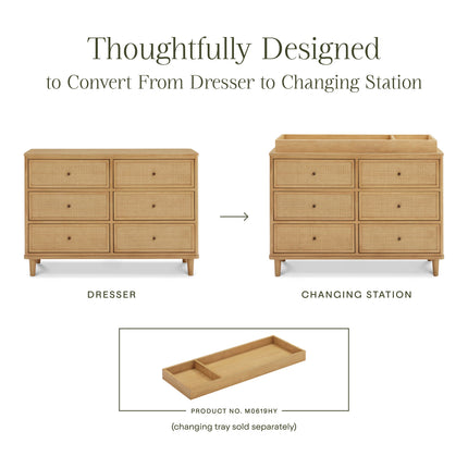 Marin with Cane 6 Drawer Assembled Dresser