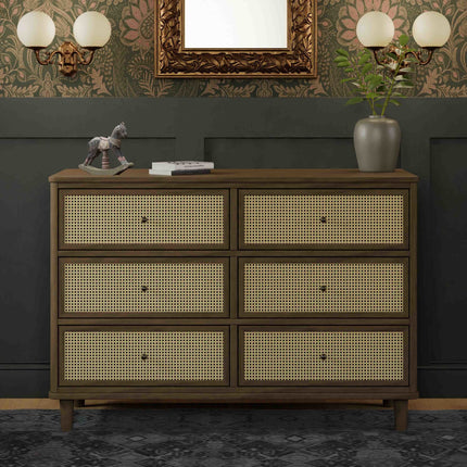 Marin with Cane 6 Drawer Assembled Dresser