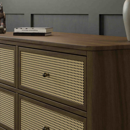 Marin with Cane 6 Drawer Assembled Dresser