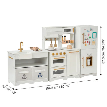 LITTLE CHEF ATLANTA LARGE MODULAR PLAY KITCHEN - WHITE/GOLD