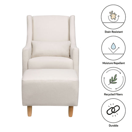 Toco Swivel Glider and Ottoman in Eco-Performance Fabric | Water Repellent & Stain Resistant