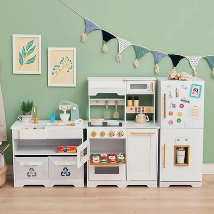 LITTLE CHEF ATLANTA LARGE MODULAR PLAY KITCHEN - WHITE/GOLD