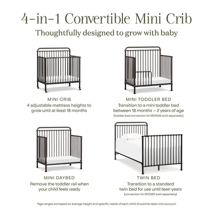 Winston 4-in-1 Convertible Mini Crib
