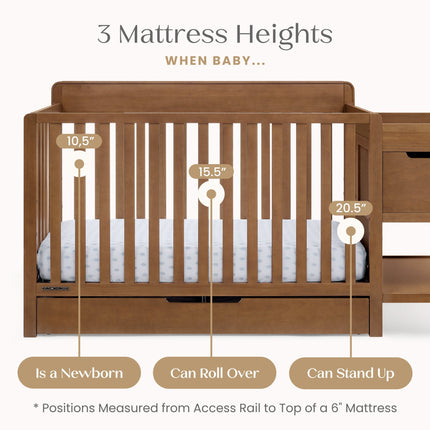 Maya 5-in-1 Convertible Crib and Changer with Storage