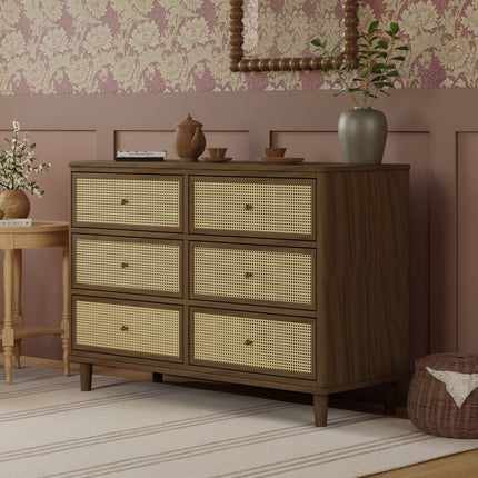 Marin with Cane 6 Drawer Assembled Dresser