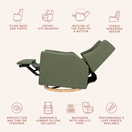 Kiwi Electronic Recliner and Swivel Glider with USB port